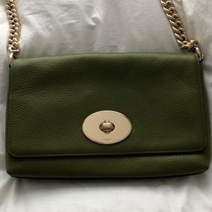 Green and Gold Coach Crossbody Bag